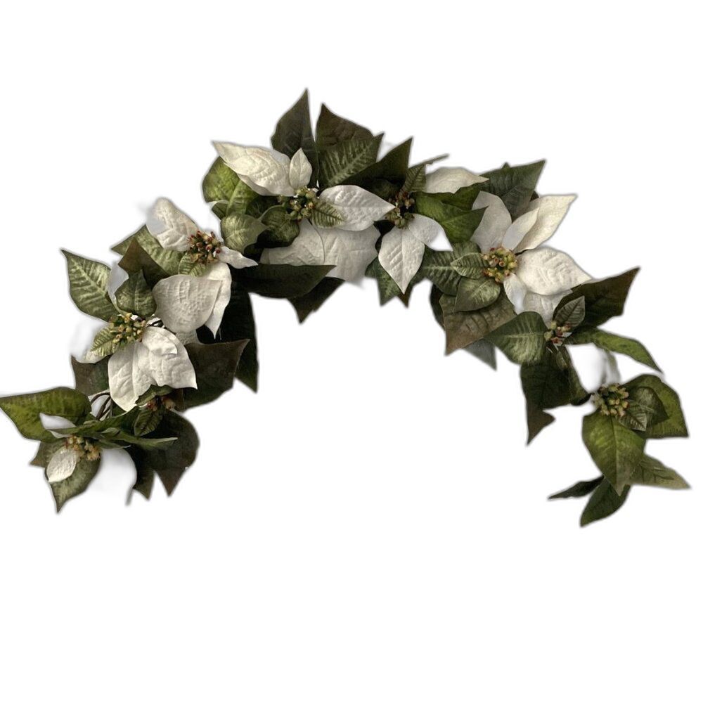 Poinsettia Swag Wall Décor Artificial Holiday